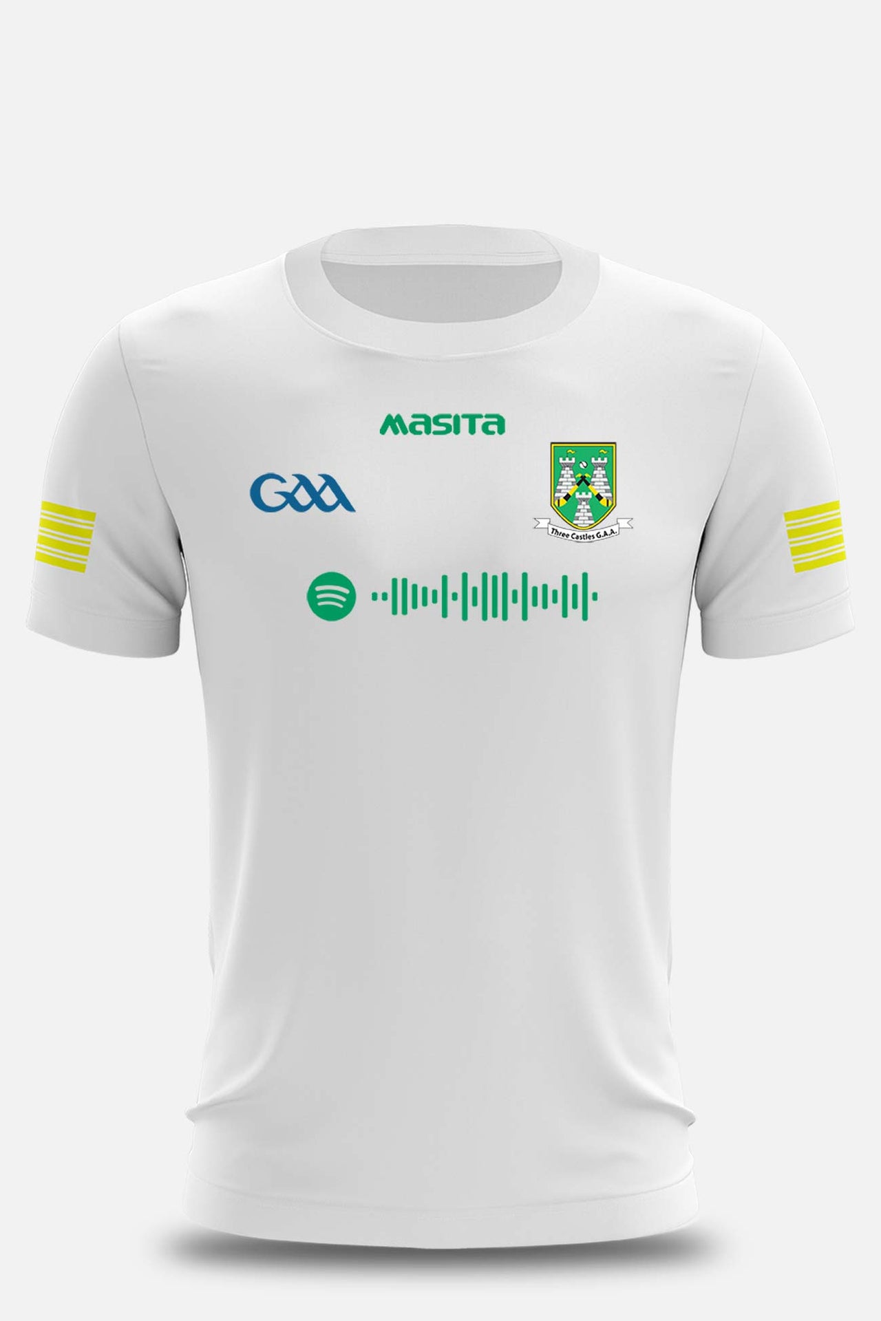 Threecastles GAA  White Training Jersey Regular Fit Kids & Adults