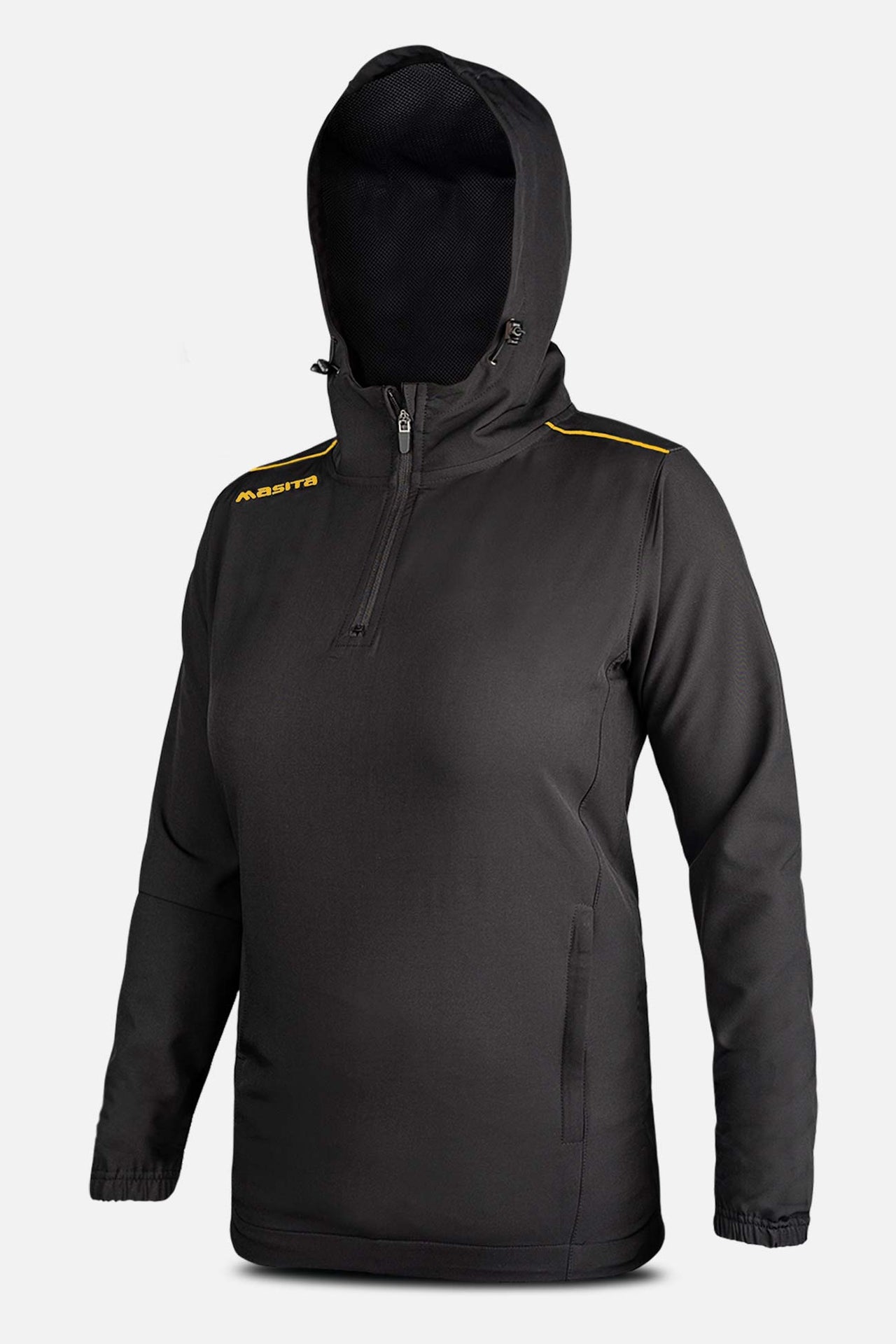 Vermont Hooded Pullover Half Zip Black/Amber