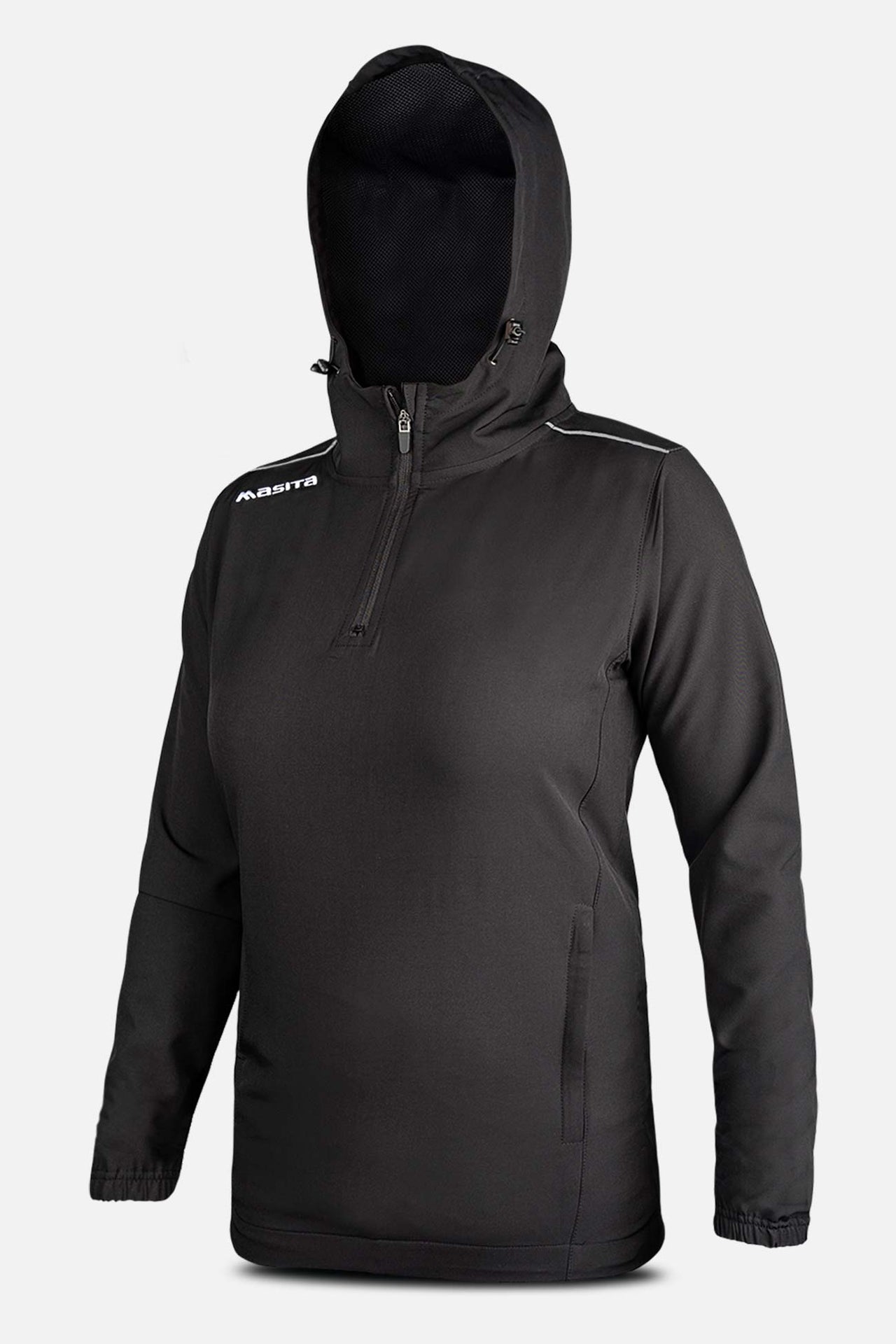 Vermont Hooded Pullover Half Zip Black/Silver