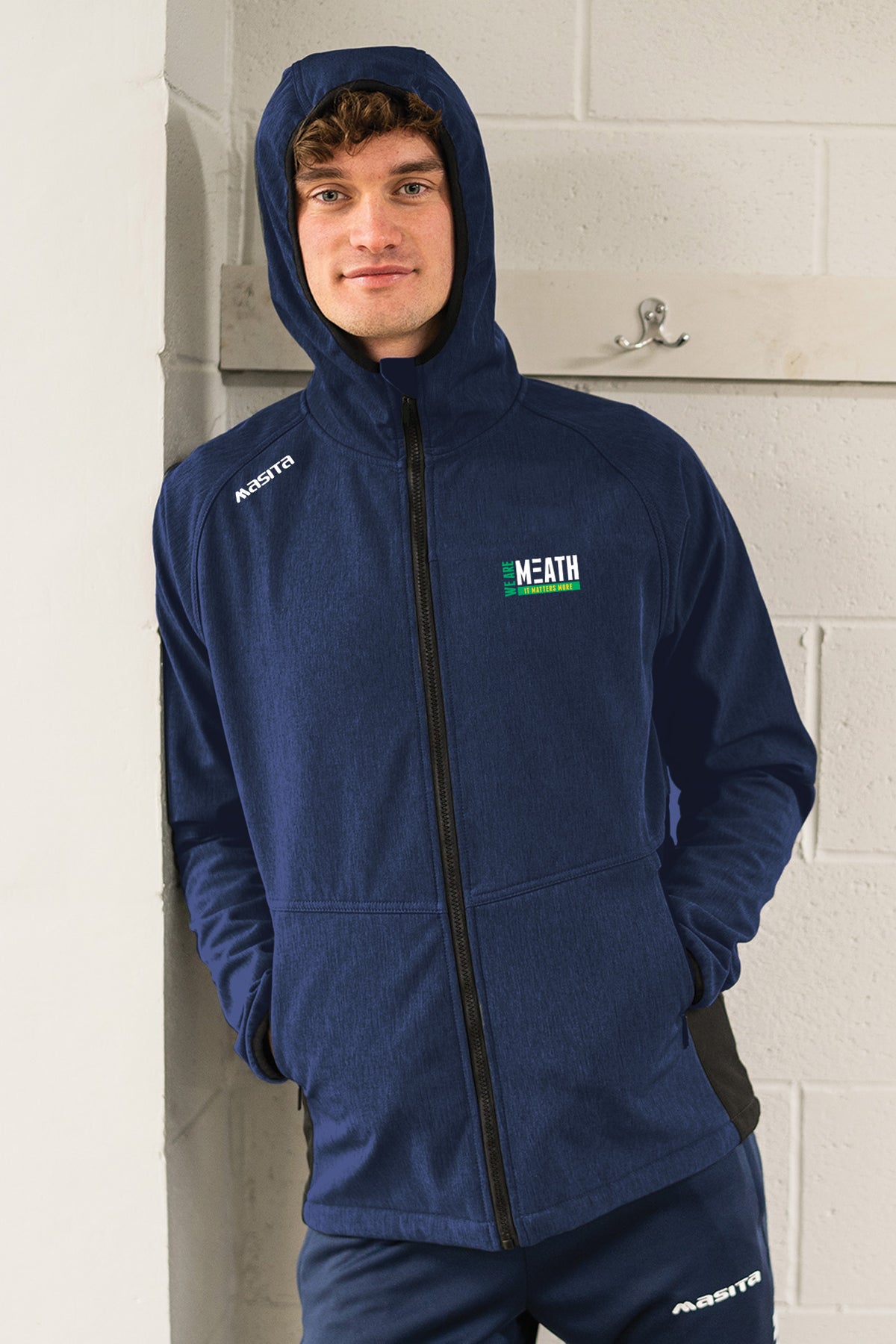 We Are Meath Pop Up Shop Navy Softshell Hoodie Jacket Kids & Adults