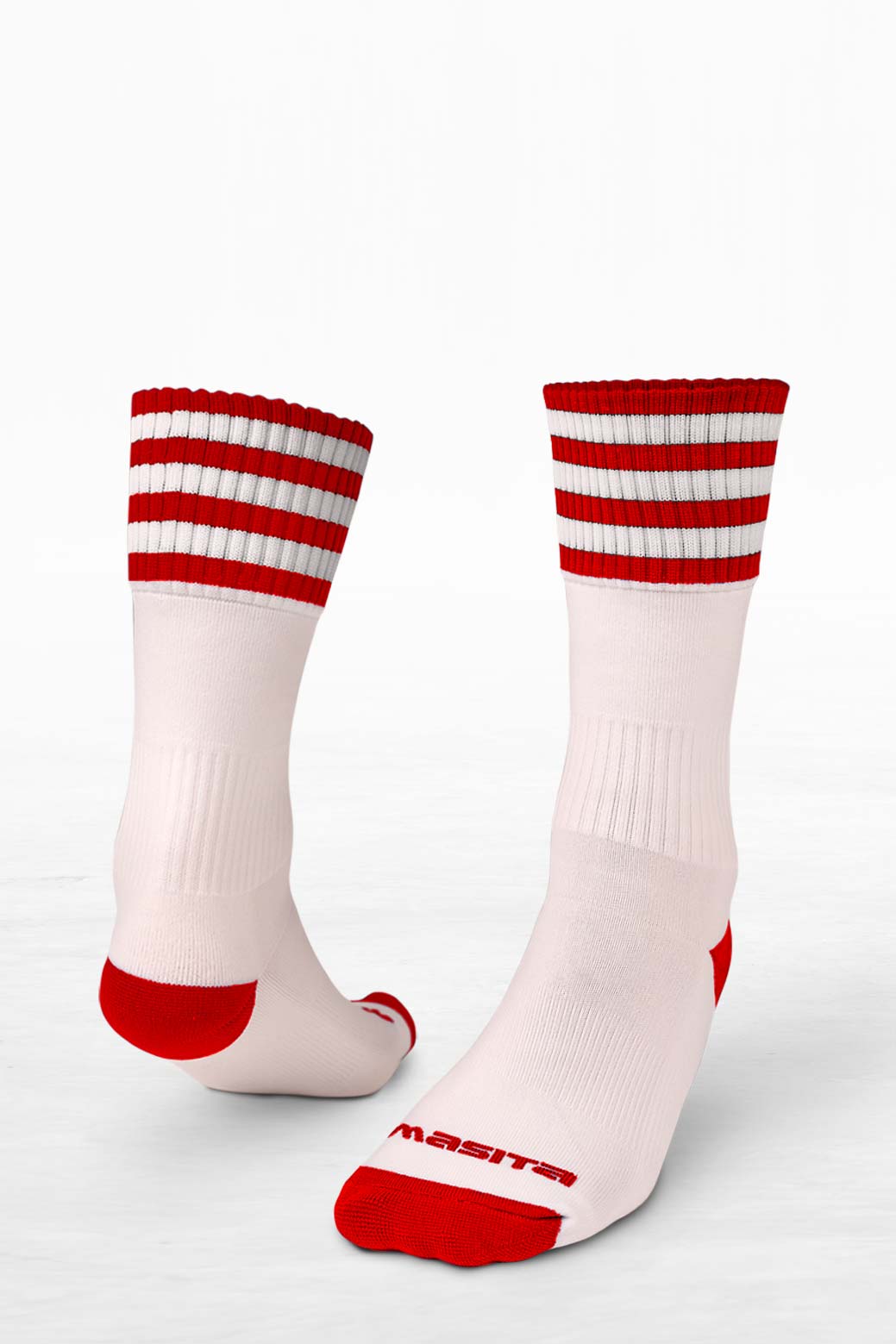 Ros Glas Pop Up Shop White/Red Midi Socks Kids & Adult