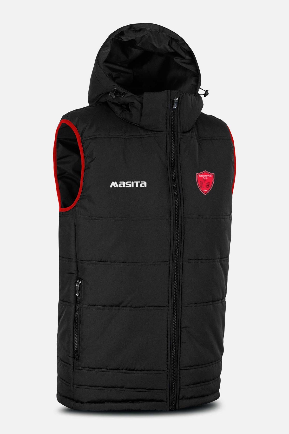 Rossin Rovers AFC Black Nova Sleeveless Gilet Kids & Adults