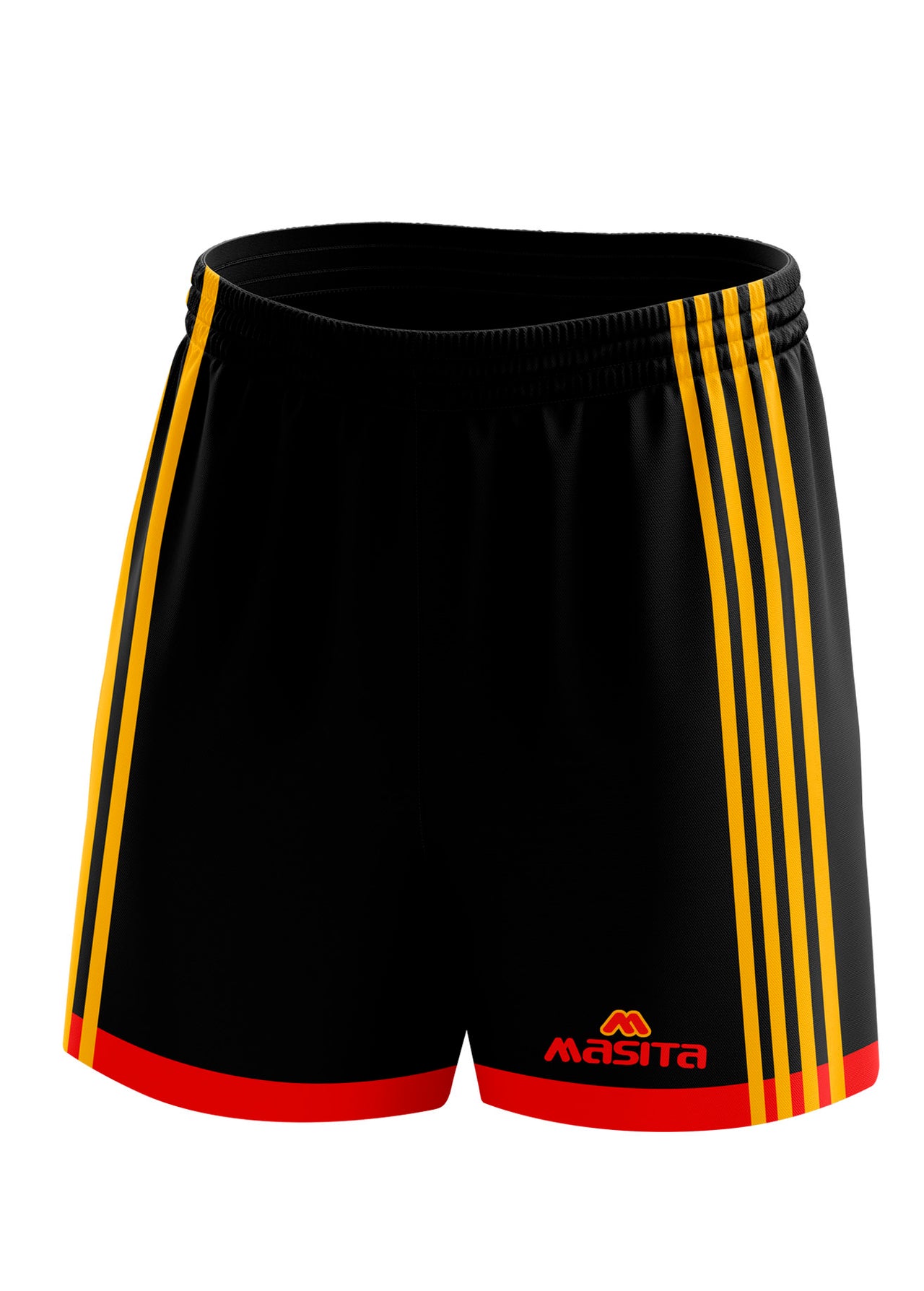 Solo Gaelic Shorts Black/Red/Amber Adult
