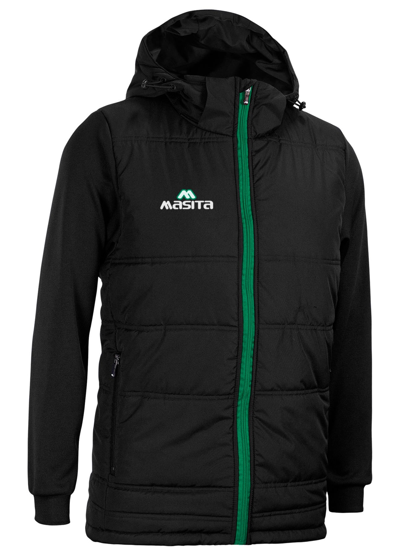 Nova Padded Jacket With Detachable Hood Black/Green