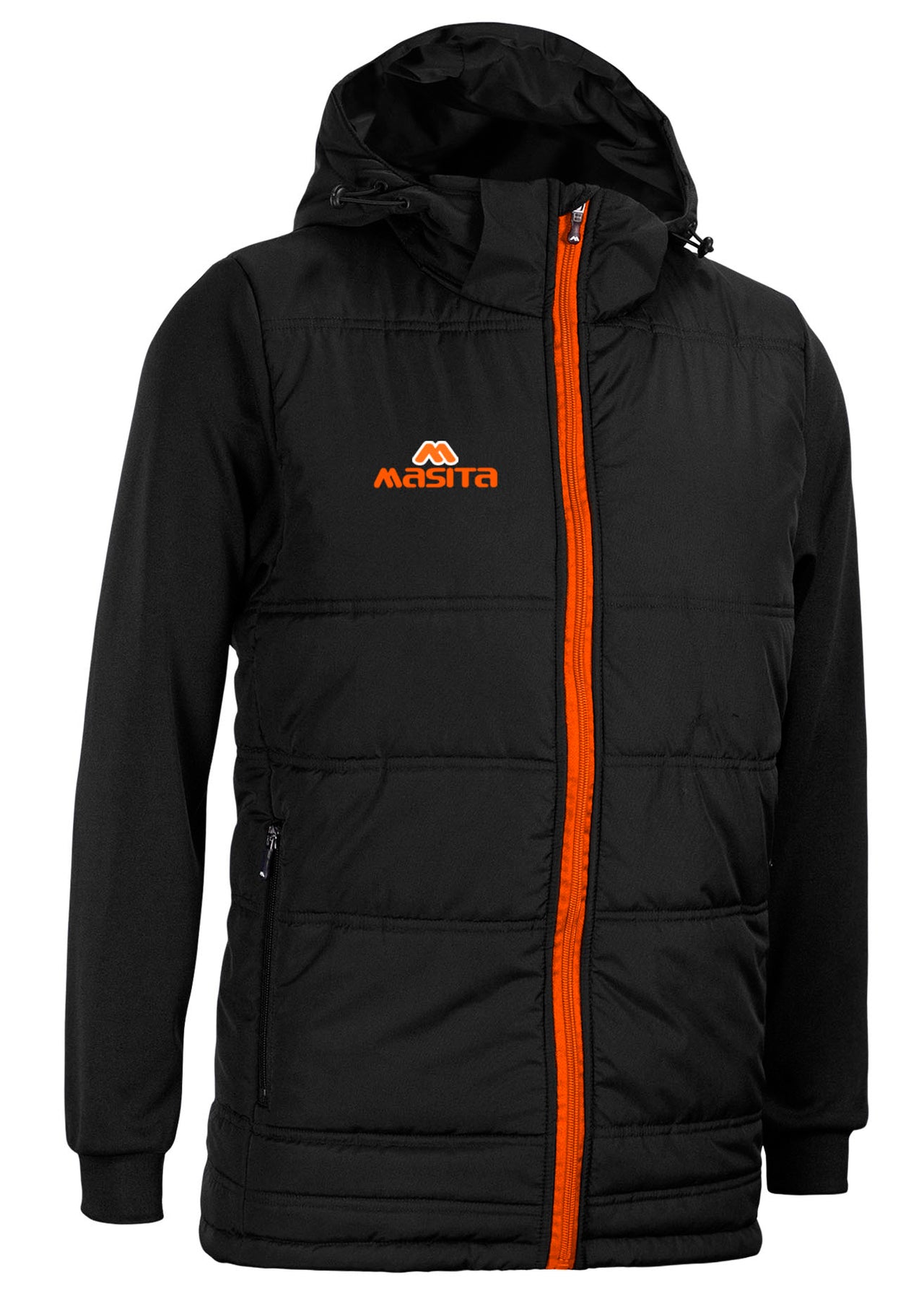 Nova Padded Jacket With Detachable Hood Black/Orange
