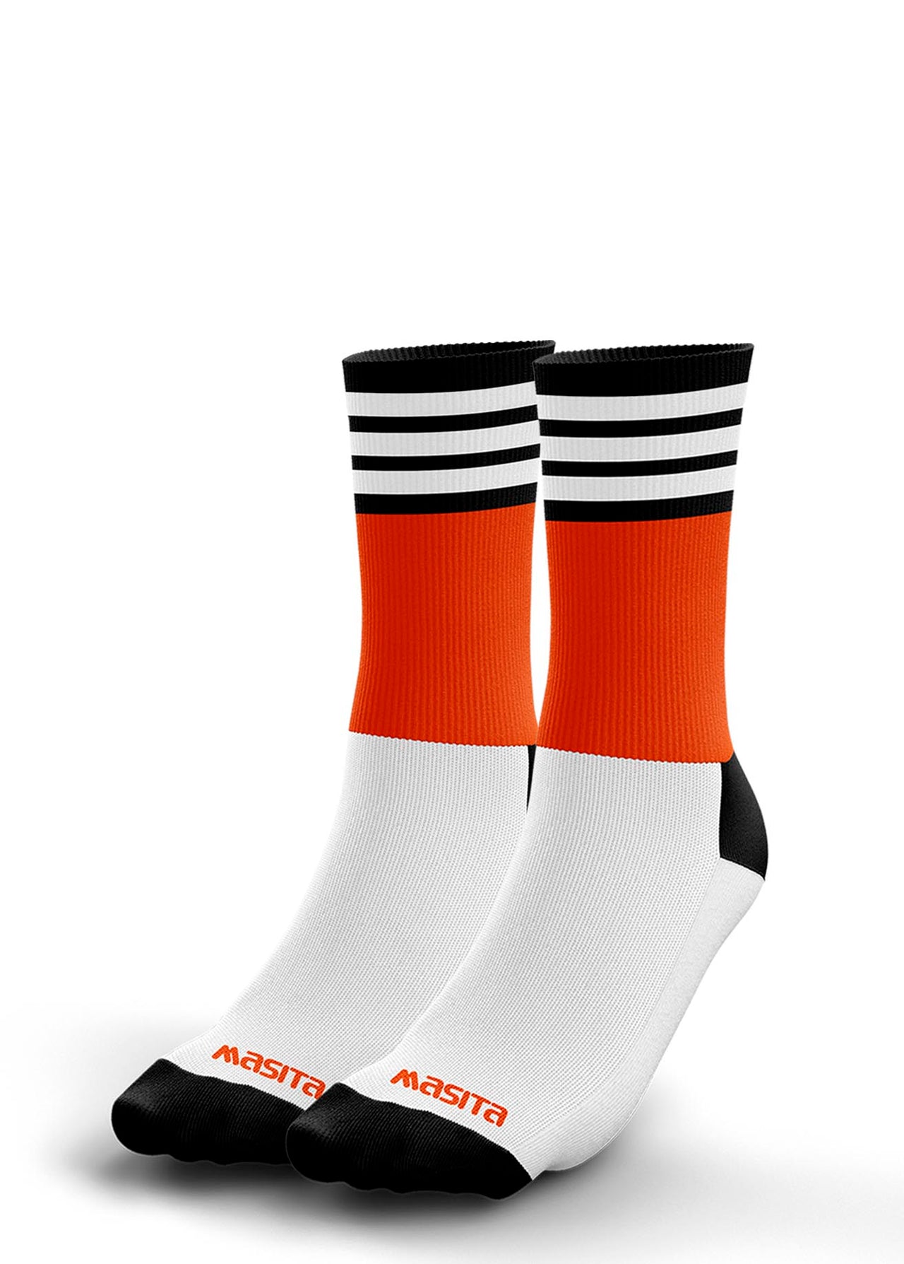Orange/Black/white Midi Sock