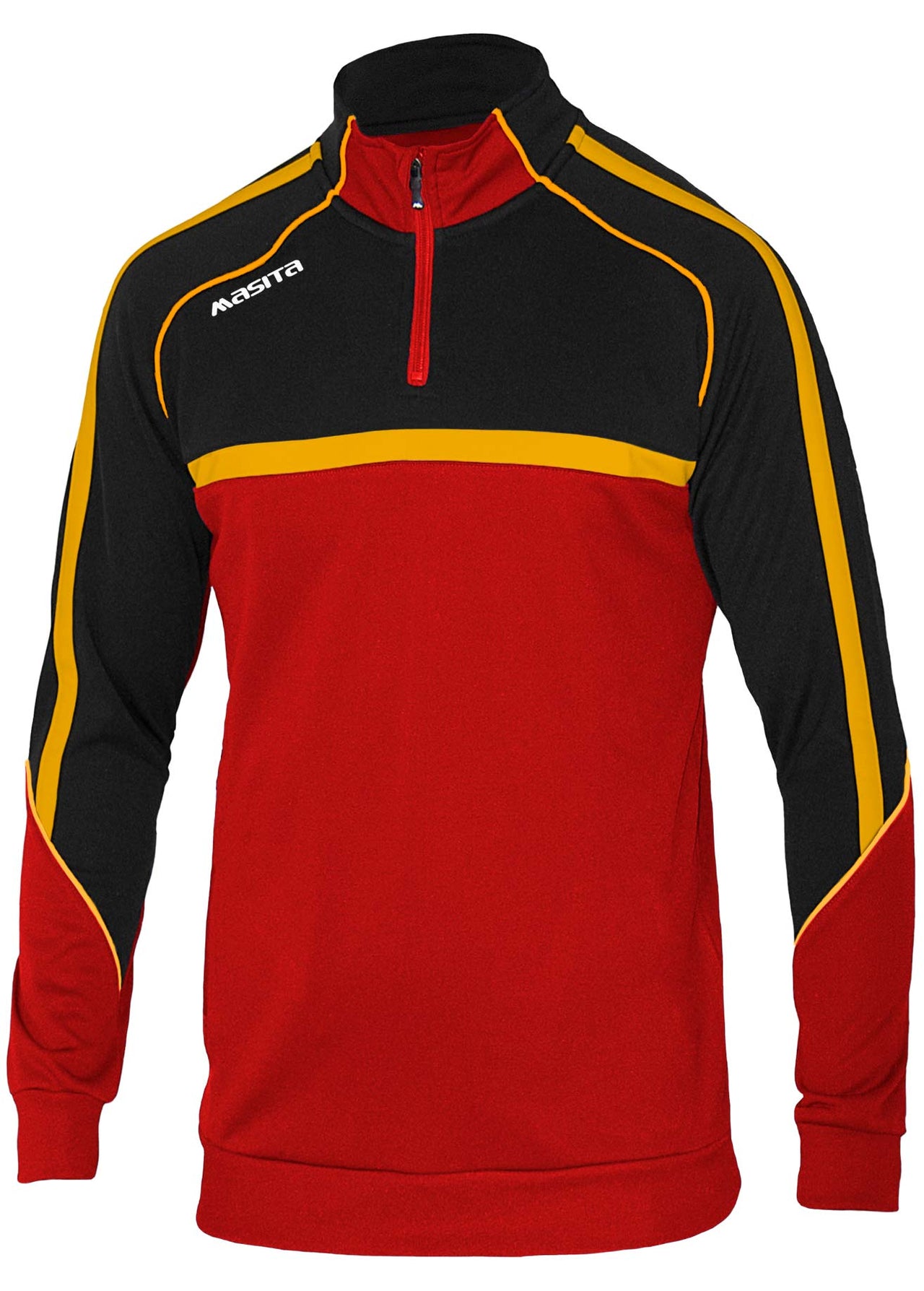 Boston Half Zip Red/Black/Amber Adults