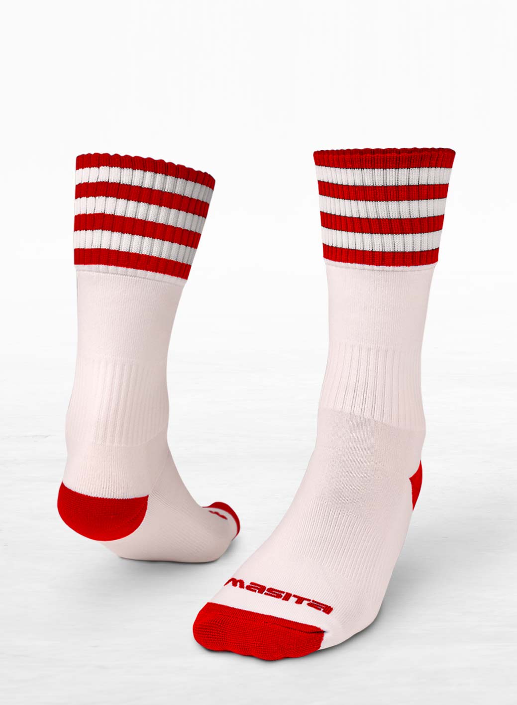White/Red/White Midi Sock